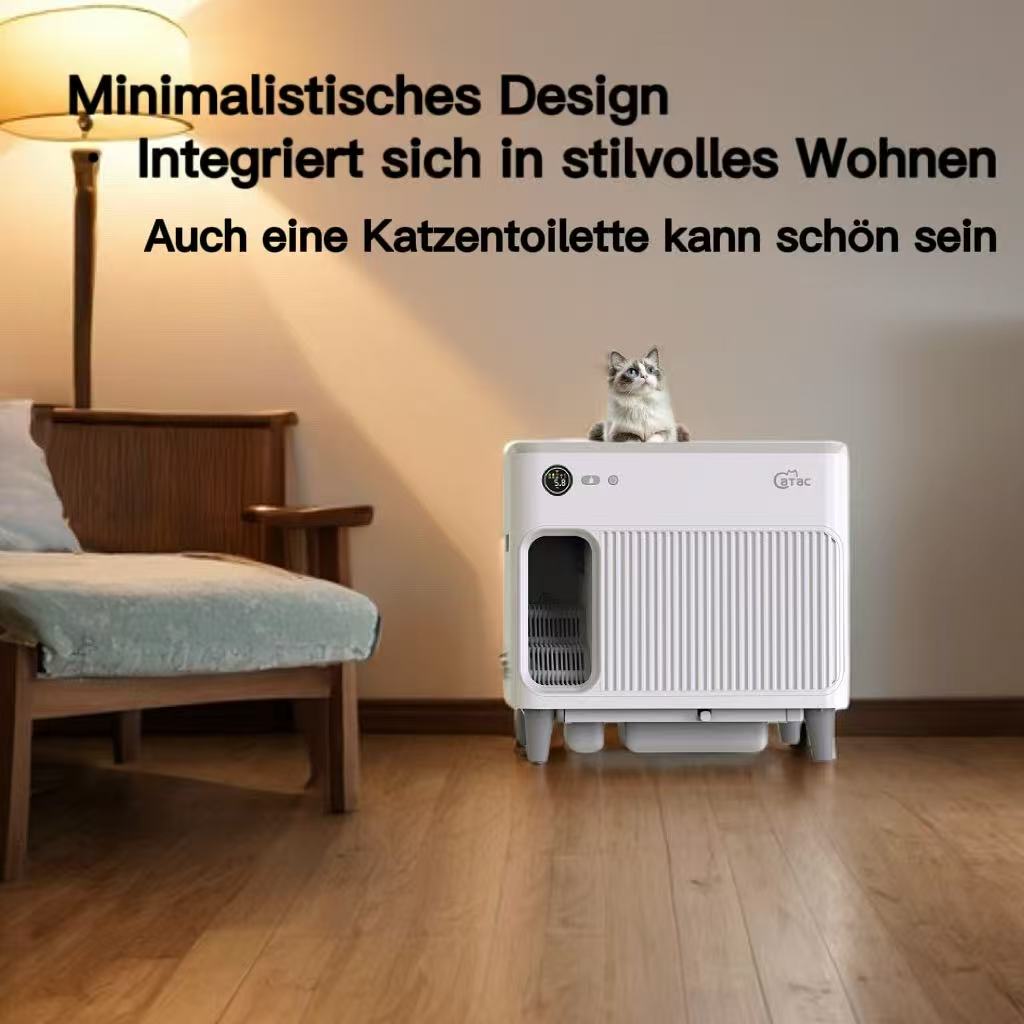 Vollautomatische selbstreinigende Katzentoilette XXL mit Treppe – CATAC Cleanbox Classic, extra leise, geruchsarm & smart