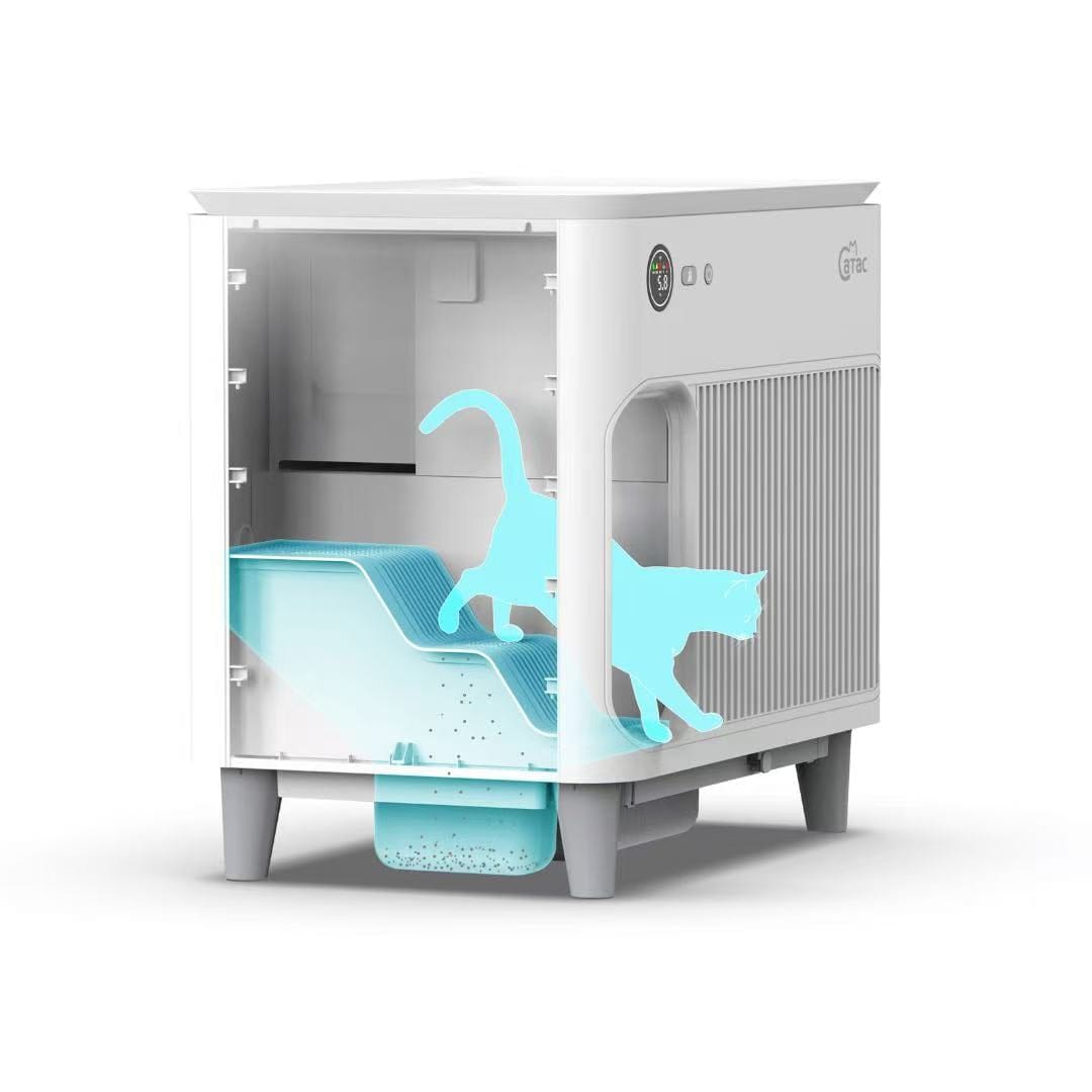 Catac Cleanbox 2.0 automatische Katzentoilette – selbstreinigend, geruchskontrolle, große Kapazität