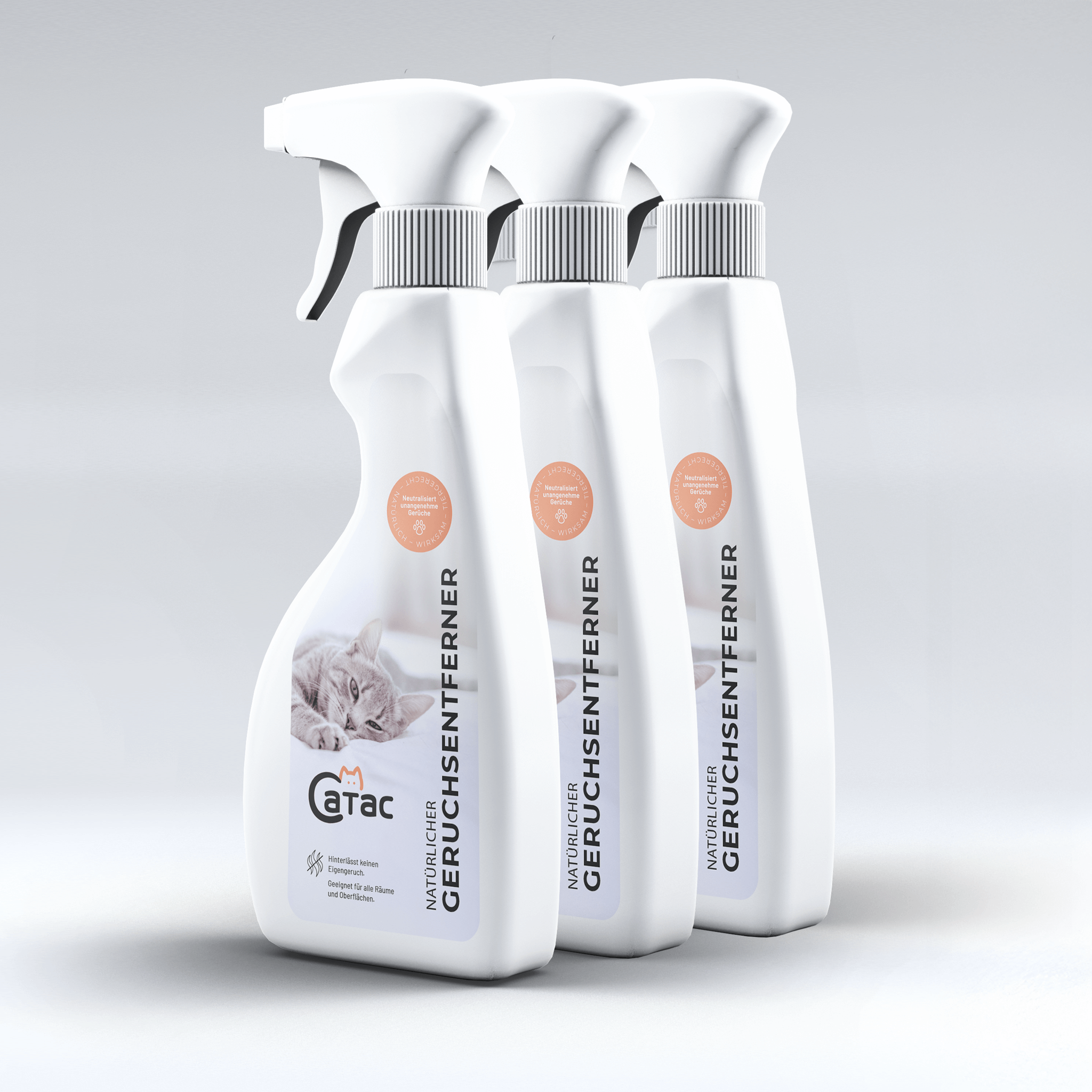 Catac24 3 Stück Geruchsentferner Raumspray 3 Stück Sparpack– CATAC Cleanbox Katzentoilette