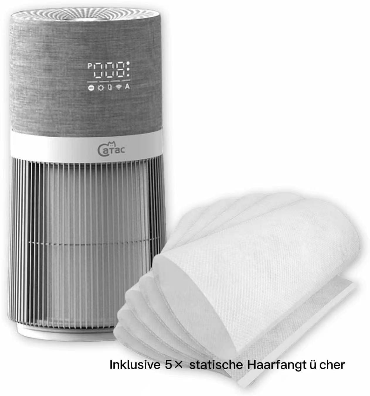 Catac24 Grau CATAC Pet Air Premium Luftreiniger – leise & effektiv gegen Gerüche, Tierhaare und Allergene | 6-Stufen-Filtersystem