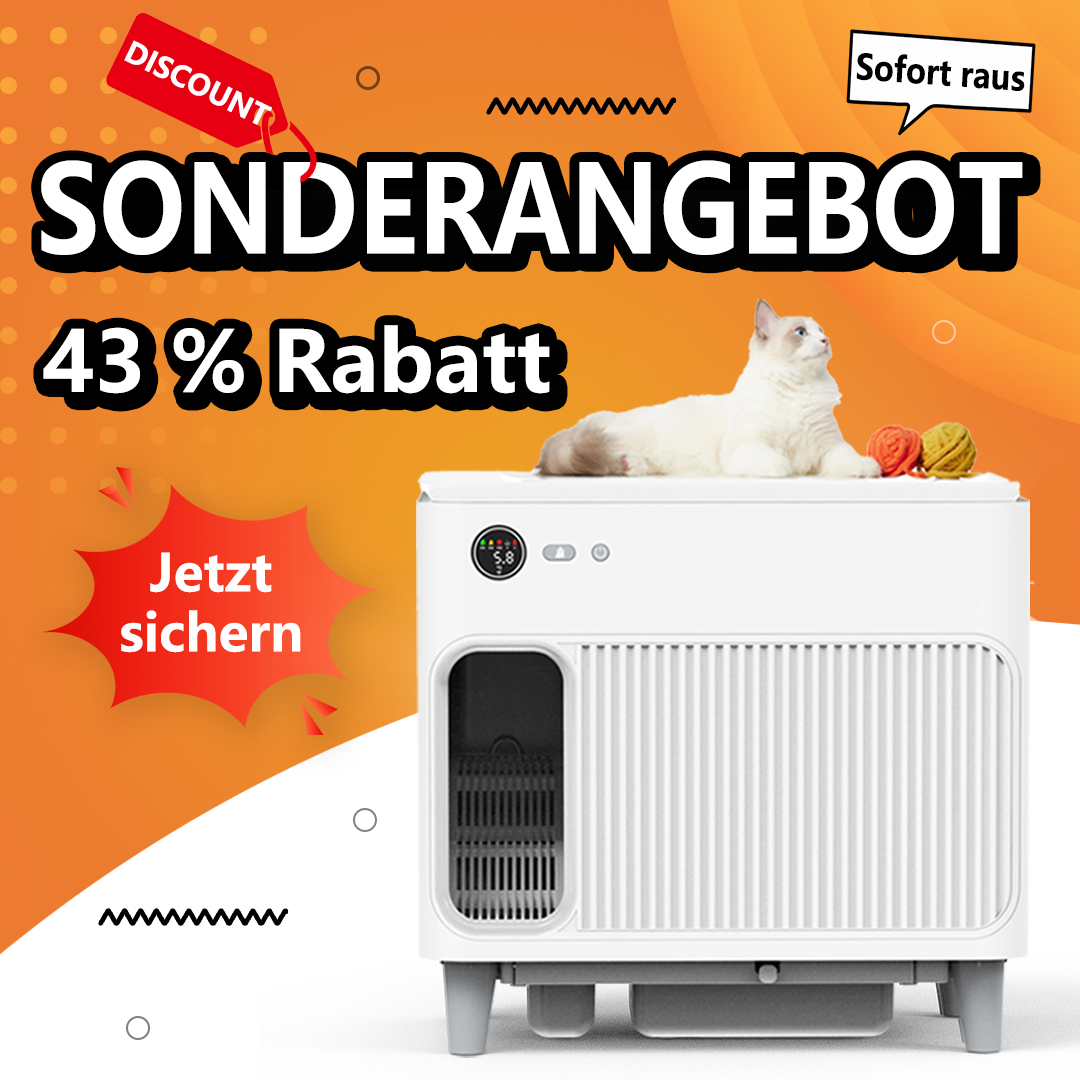 CATAC Cleanbox Classic selbstreinigende Katzentoilette XXL mit Treppe, extra leise & geruchsarm